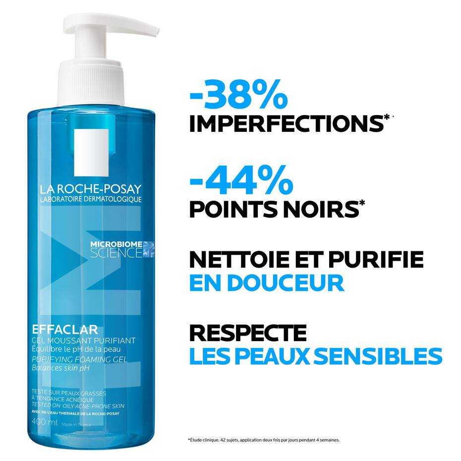 La Roche Posay Effaclar Gel Moussant Nettoyant Peau Grasse - 400ml